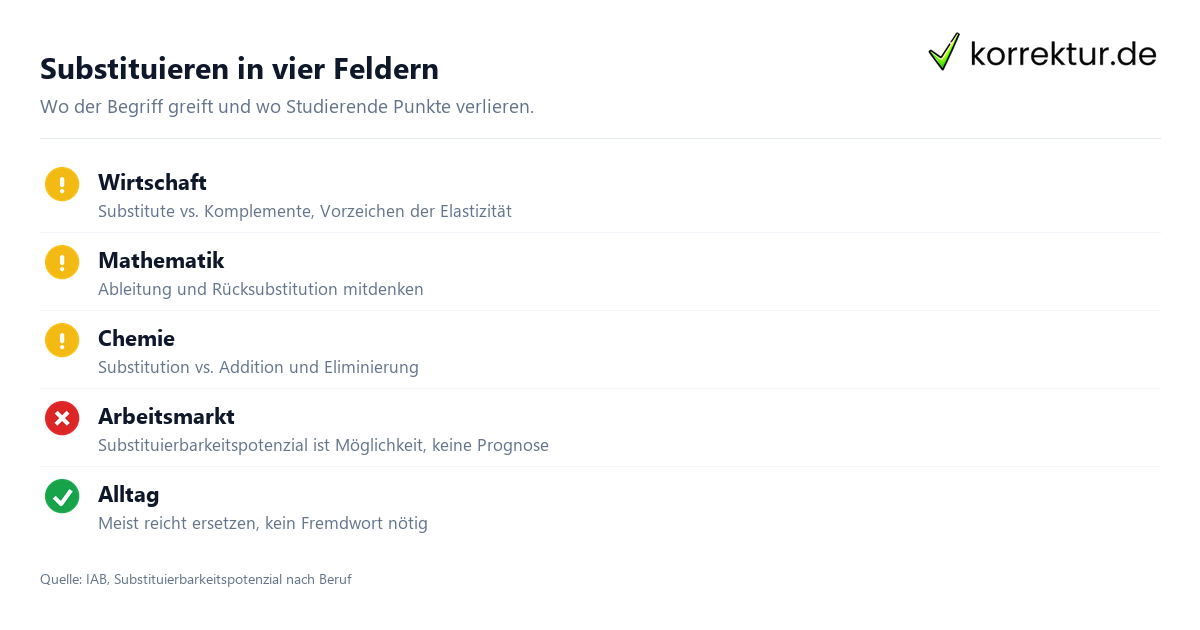 Substituieren Bedeutung: Fächer und typische Fehlerquellen