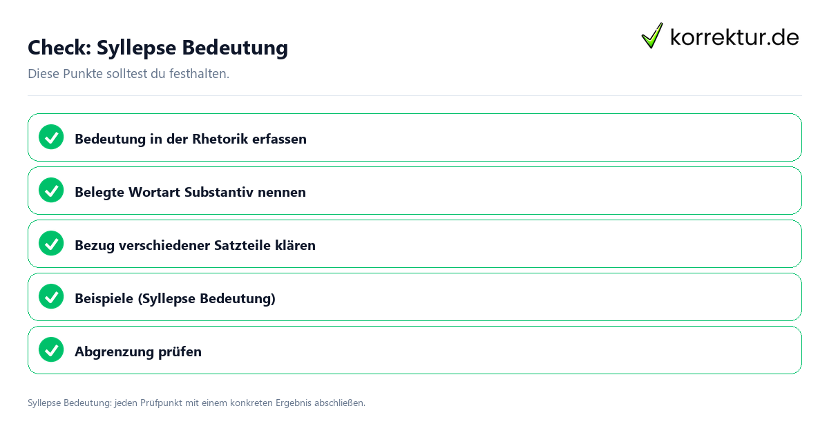 Check: Syllepse Bedeutung Syllepse Bedeutung mit einer themenspezifischen Checkliste
