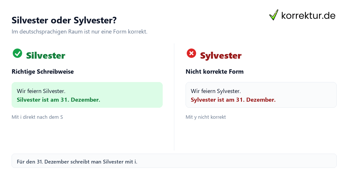 Silvester oder Sylvester? Silvester oder Sylvester: Was ist richtig? Richtige Schreibweise im Vergleich