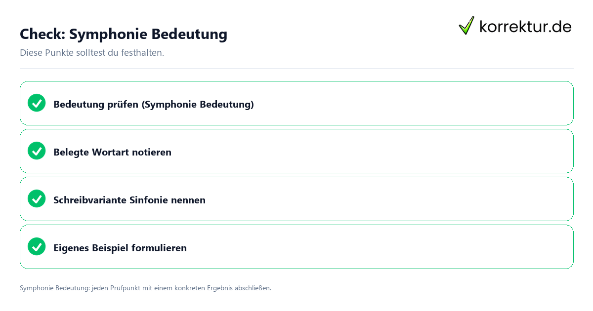 Check: Symphonie Bedeutung Symphonie Bedeutung mit einer themenspezifischen Checkliste