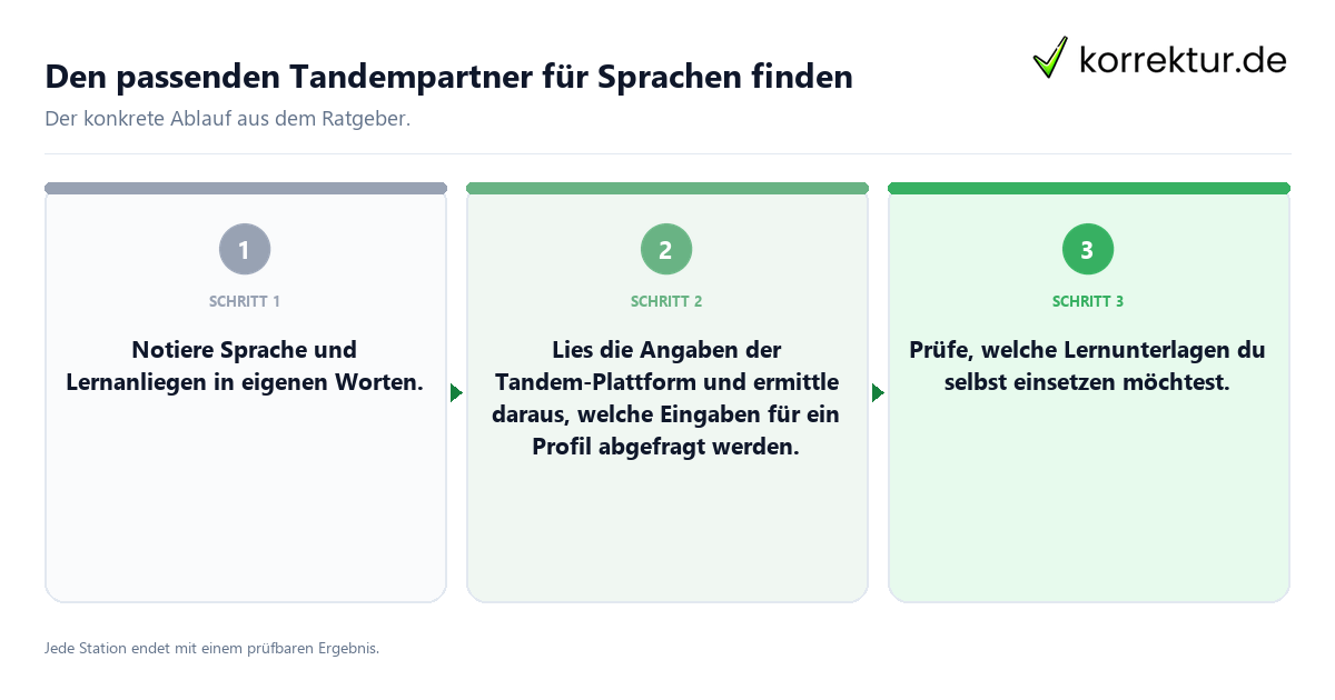 Den passenden Tandempartner für Sprachen finden Konkrete Schritte zu Den passenden Tandempartner für Sprachen finden