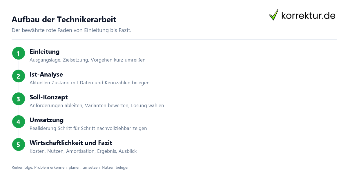 Technikerarbeit Gliederung Aufbau Schritt für Schritt