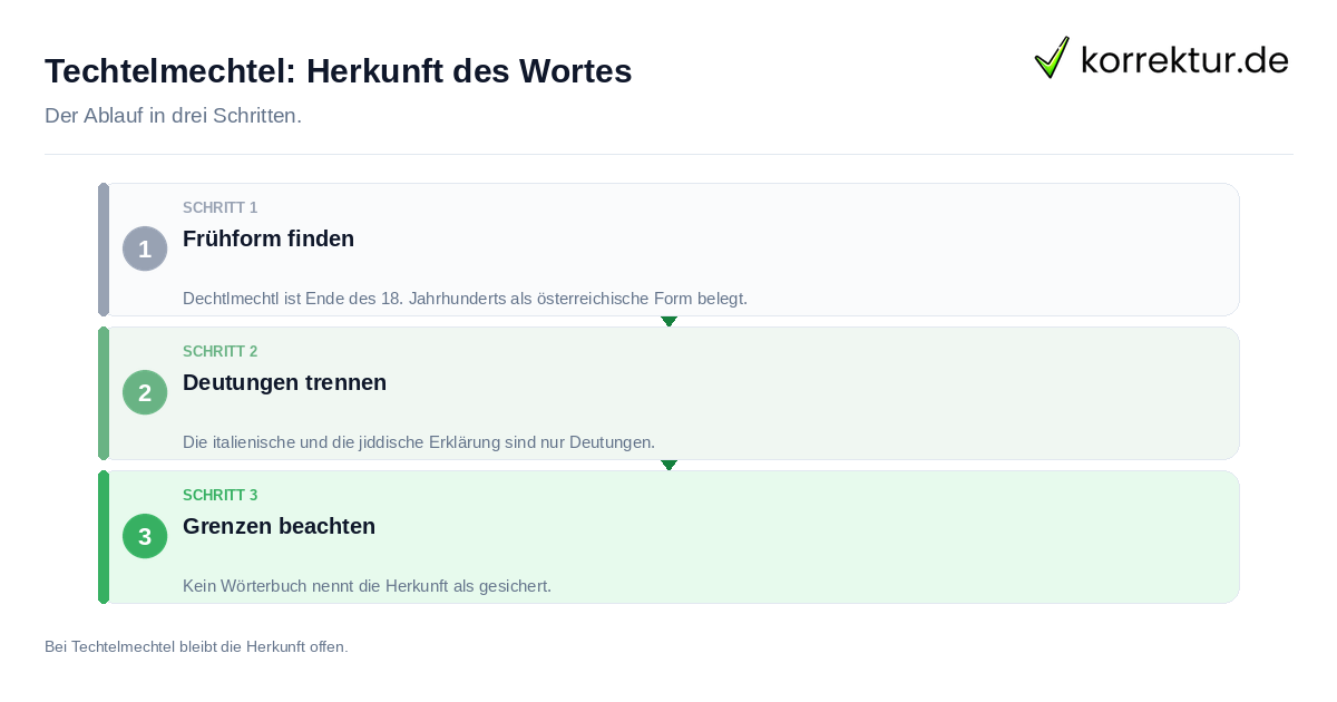 Techtelmechtel: Herkunft des Wortes Techtelmechtel: Herkunft des Wortes: der Ablauf in drei Schritten