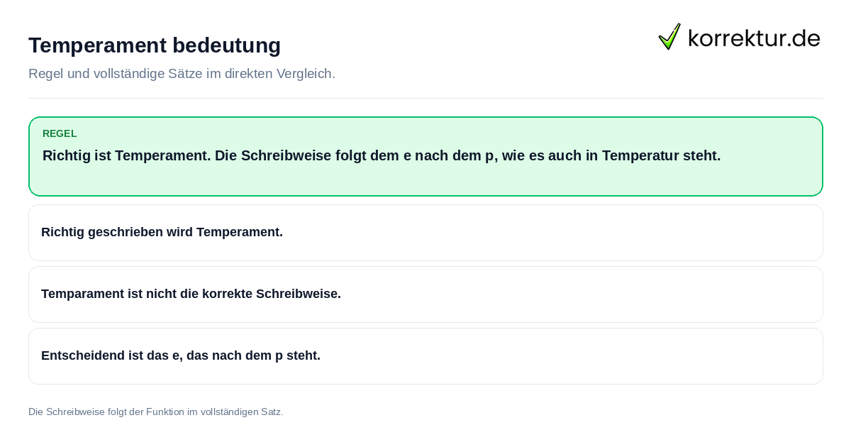 Temperament bedeutung Konkrete Regel und vollständige Beispielsätze zu Temperament bedeutung