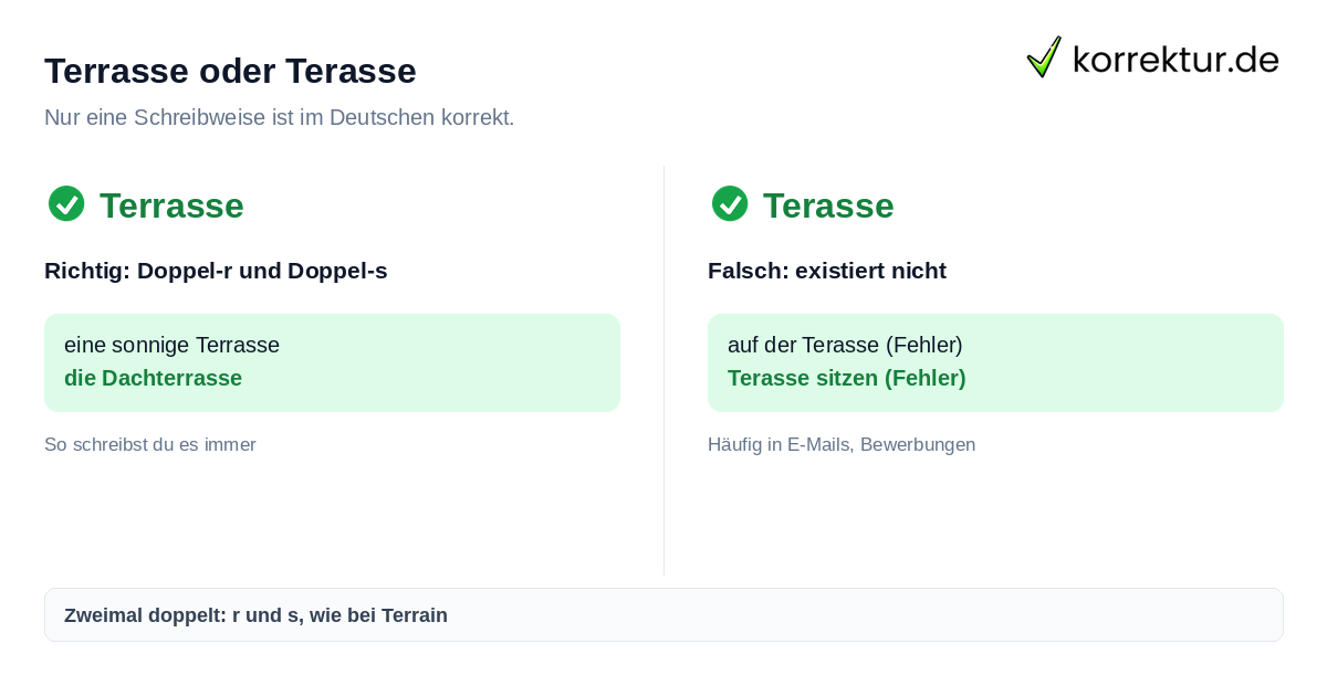 Terrasse oder Terasse richtig schreiben: Vergleich der Schreibweisen