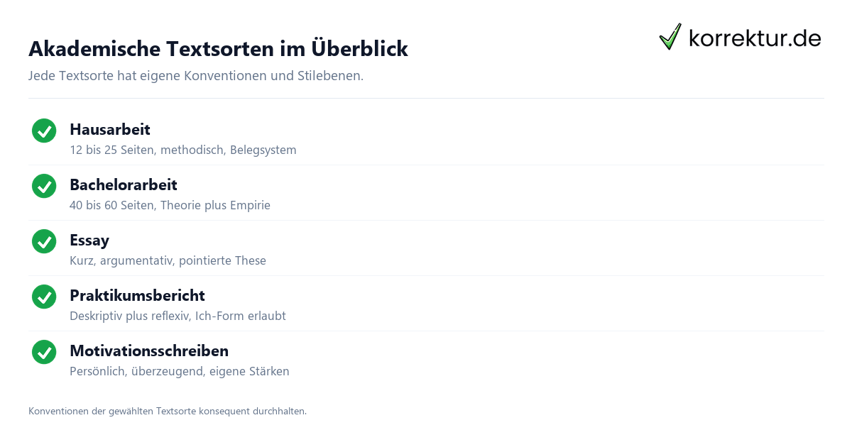 Textsorten im Studium