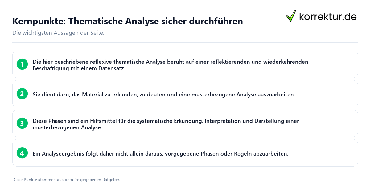Konkrete Kernpunkte zu Thematische Analyse sicher durchführen