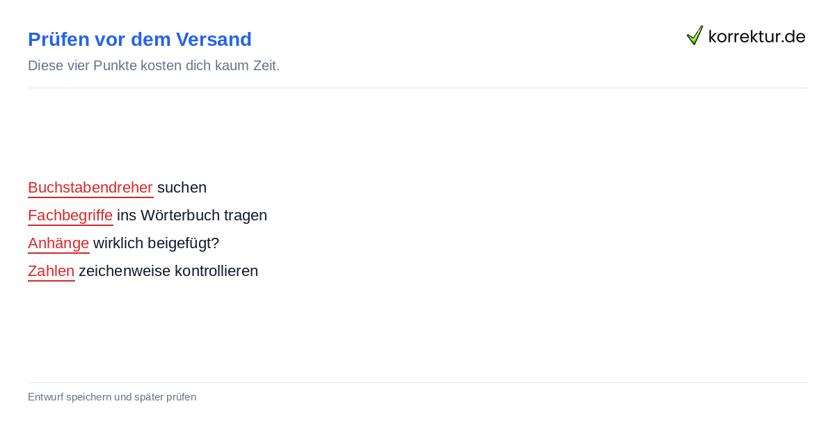 Checkliste gegen Tippfehler in mobilen E-Mails