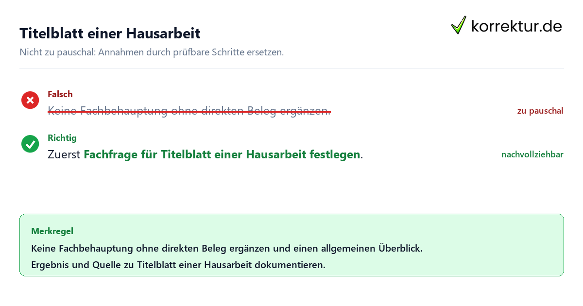 Titelblatt einer Hausarbeit Ungeeignete und belastbare Vorgehensweise bei Titelblatt einer Hausarbeit