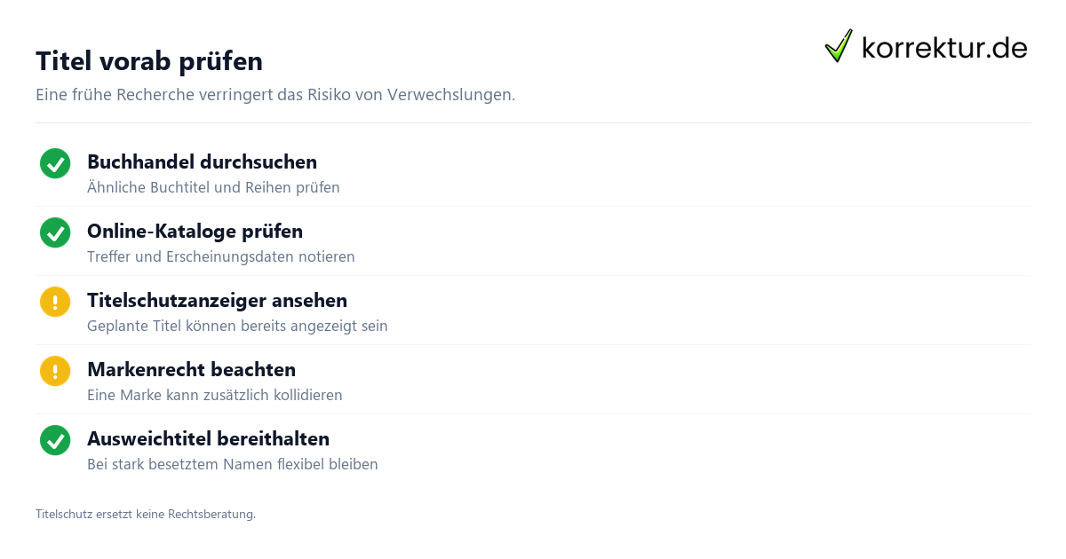 Titelschutz beim Buchtitel richtig einordnen: Recherche vor der Veröffentlichung