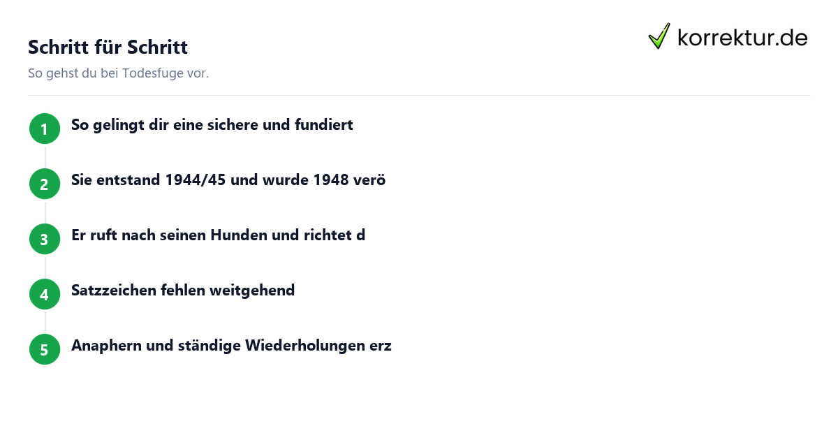 Todesfuge: Schritte