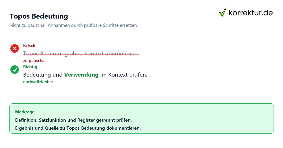 Ungeeignete und belastbare Vorgehensweise bei Topos Bedeutung