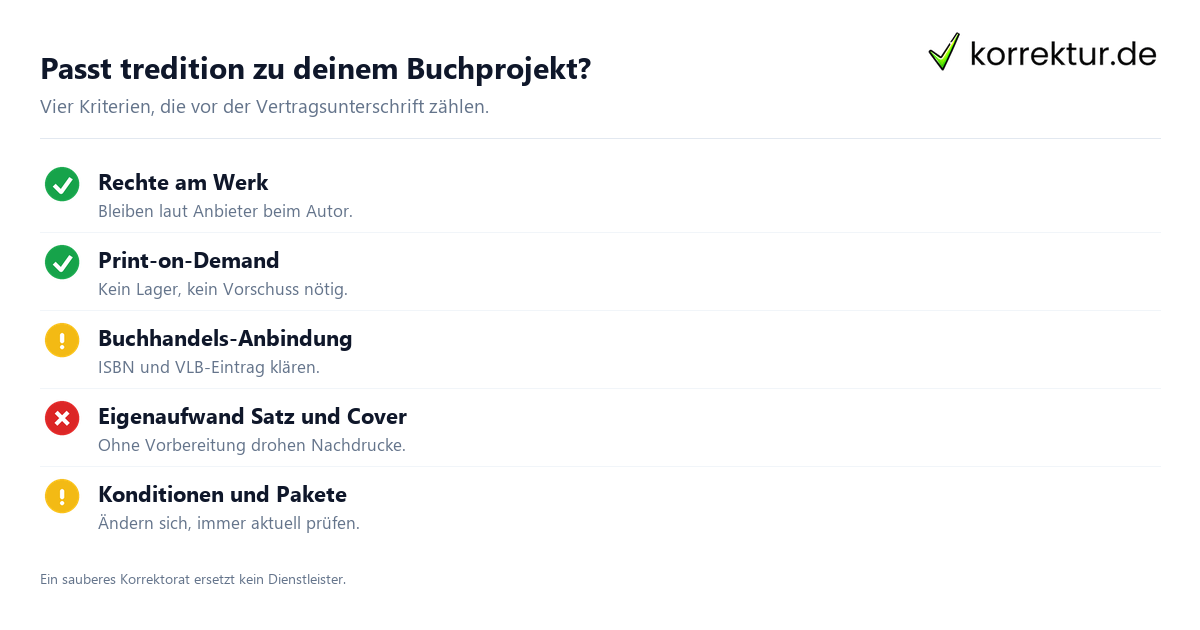 tredition Self-Publishing: Checkliste für Autoren vor der Veröffentlichung