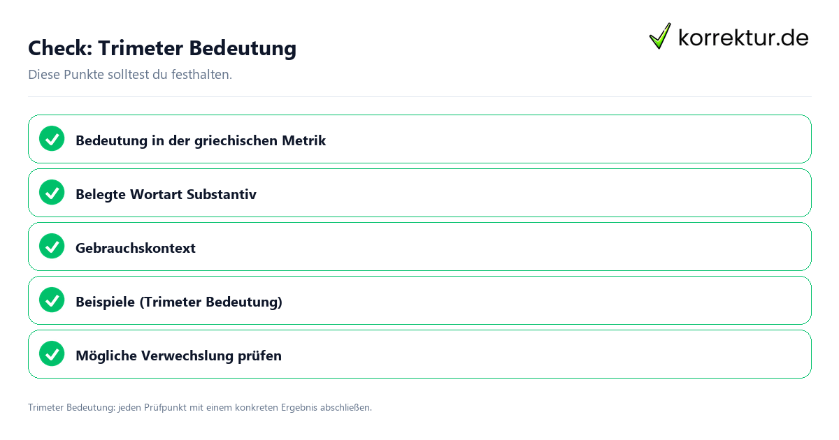 Check: Trimeter Bedeutung Trimeter Bedeutung mit einer themenspezifischen Checkliste