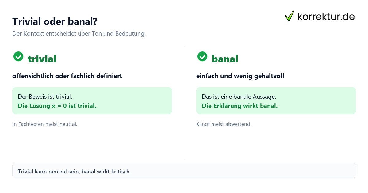 Trivial oder banal? Trivial Bedeutung im Vergleich zu banal