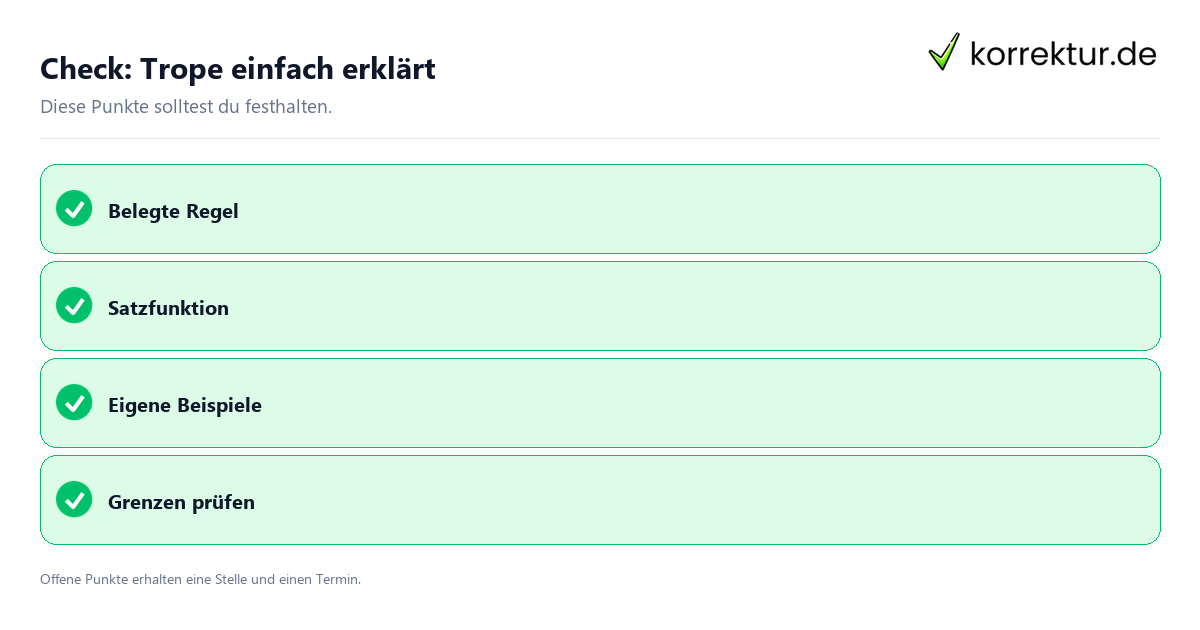 Trope einfach erklärt mit Checkliste für Unterlagen und nächste Schritte