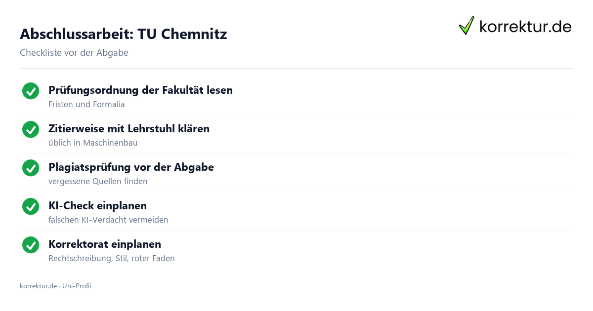 Abschlussarbeit TU Chemnitz: Formalia, Zitierweise und Plagiatsprüfung vor der Abgabe