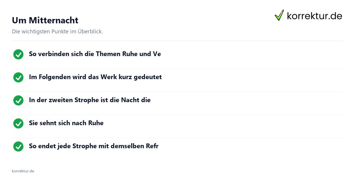 Um Mitternacht Um Mitternacht: Überblick