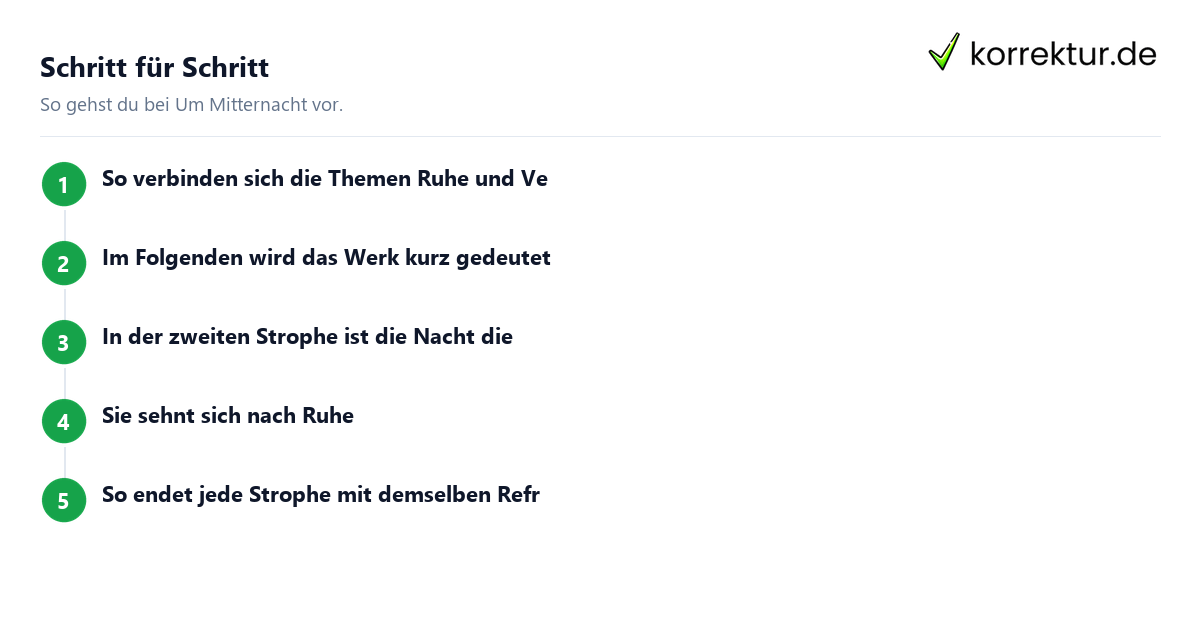 Schritt für Schritt Um Mitternacht: Schritte