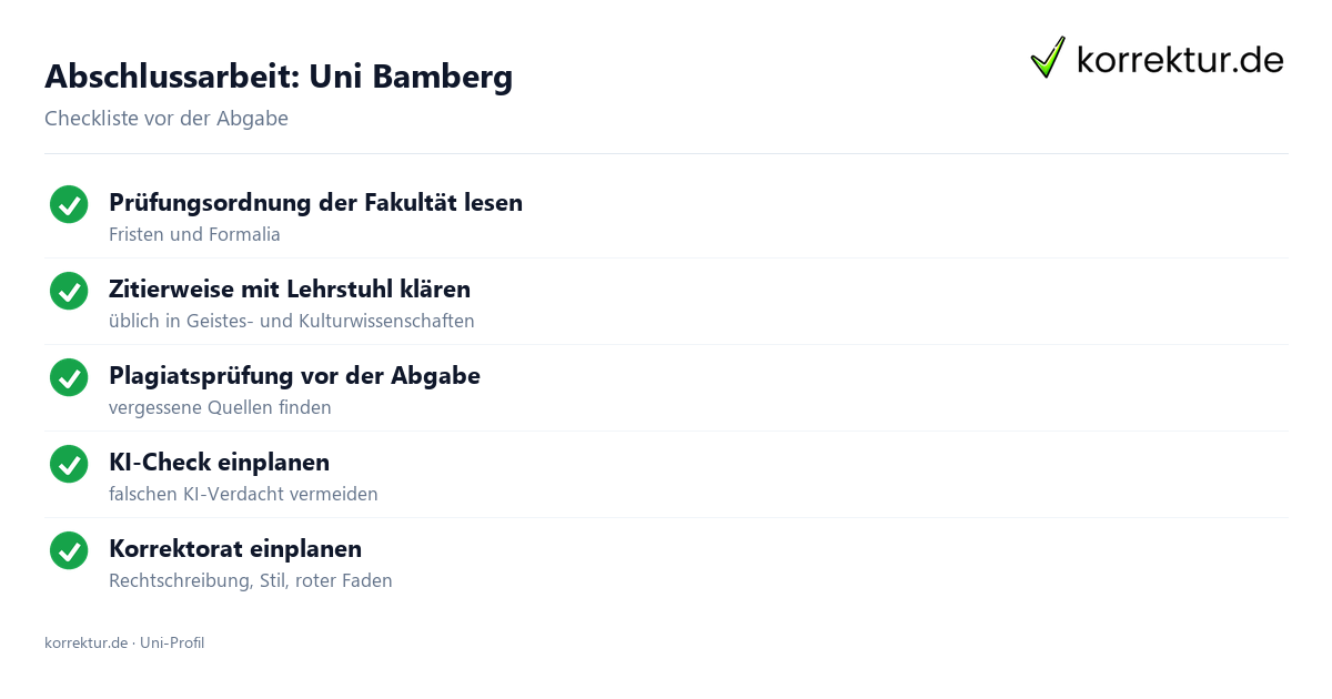 Abschlussarbeit Uni Bamberg: Formalia, Zitierweise und Plagiatsprüfung vor der Abgabe