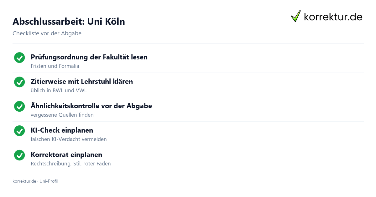 Abschlussarbeit an der Uni Köln, Formalia im Blick Abschlussarbeit Uni Köln: Formalia, Zitierweise und Ähnlichkeitskontrolle vor der Abgabe