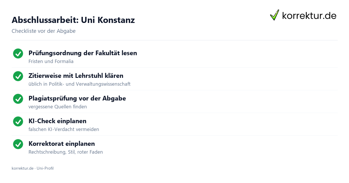 Abschlussarbeit an der Uni Konstanz: Fristen, Formalia und Plagiatsprüfung mit PlagAware
