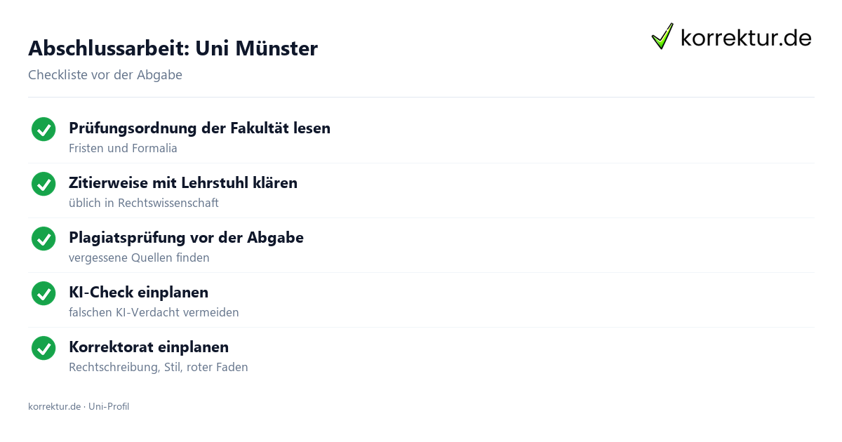 Abschlussarbeit Uni Münster: Formalia, Zitierweise und Plagiatsprüfung vor der Abgabe