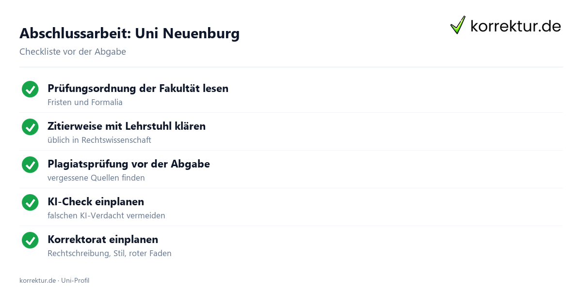 Abschlussarbeit Uni Neuenburg: Formalia, Zitierweise und Plagiatsprüfung vor der Abgabe