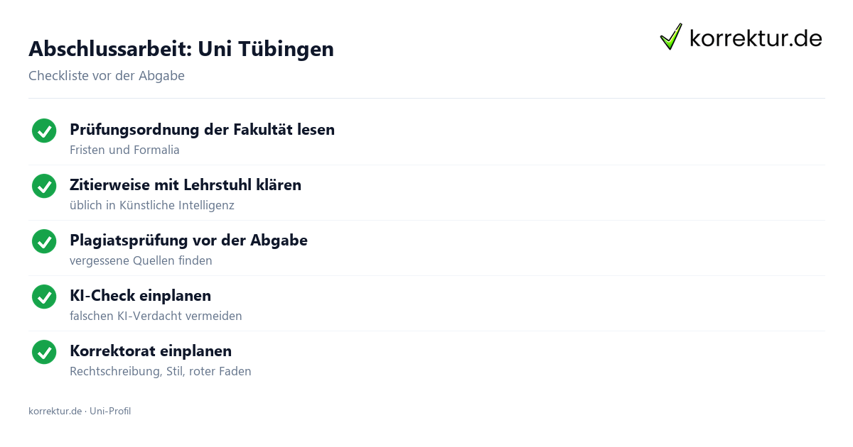 Abschlussarbeit Uni Tübingen: Formalia, Zitierweise und Plagiatsprüfung im Überblick