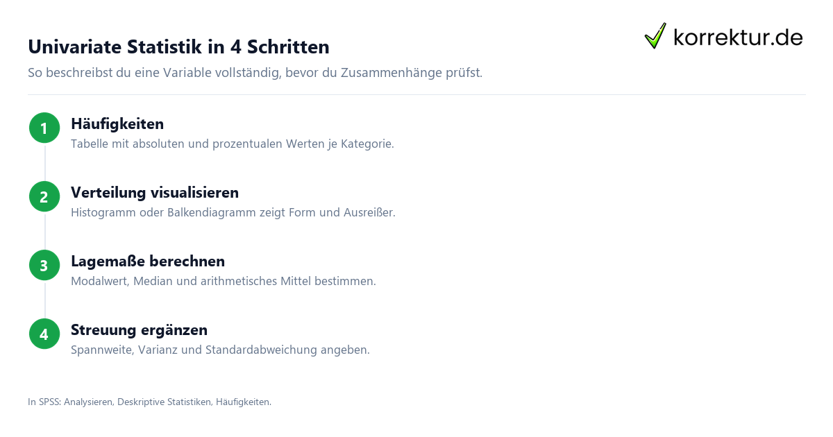 univariate Statistik Schritt für Schritt in SPSS auswerten
