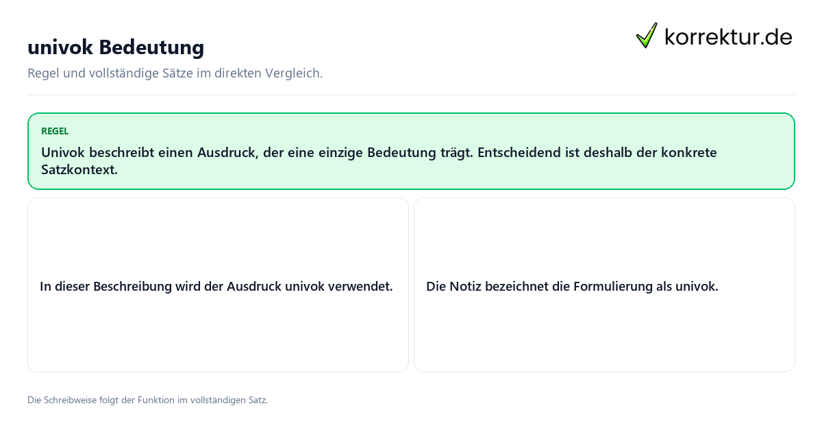 univok Bedeutung Konkrete Regel und vollständige Beispielsätze zu univok Bedeutung