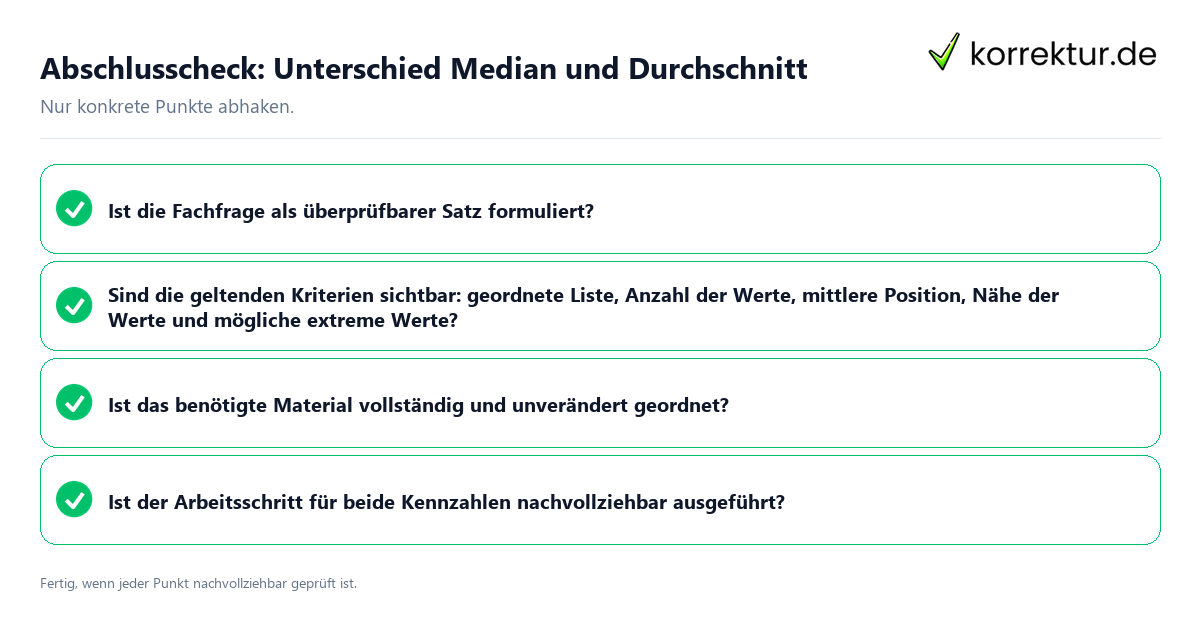 Konkreter Abschlusscheck zu Unterschied Median und Durchschnitt