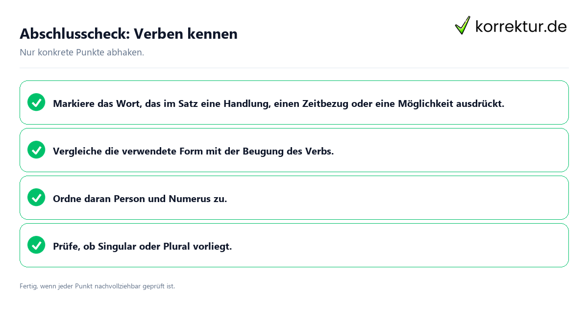 Konkreter Abschlusscheck zu Verben kennen