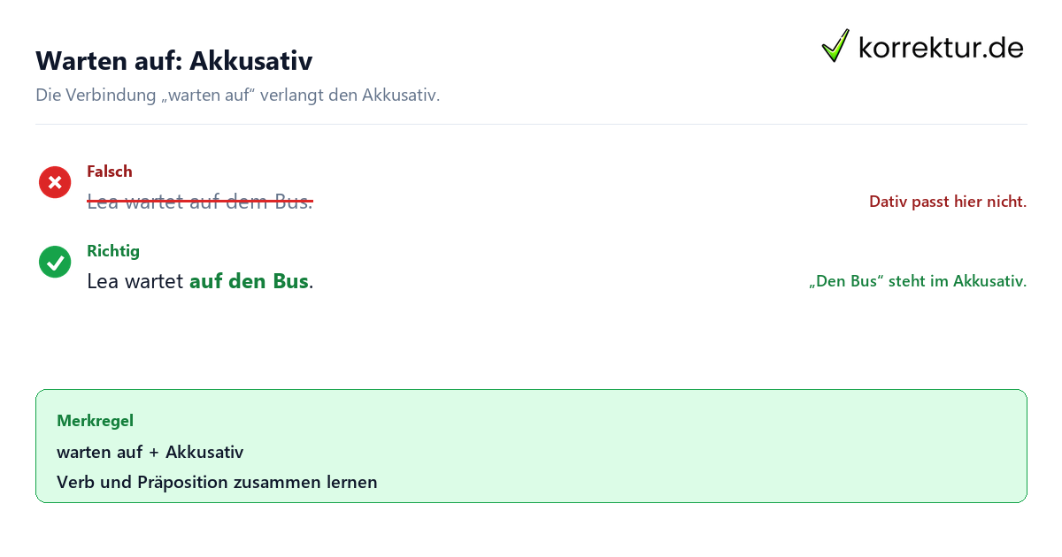 Warten auf: Akkusativ Verben mit Präpositionen sicher verstehen: warten auf mit Akkusativ