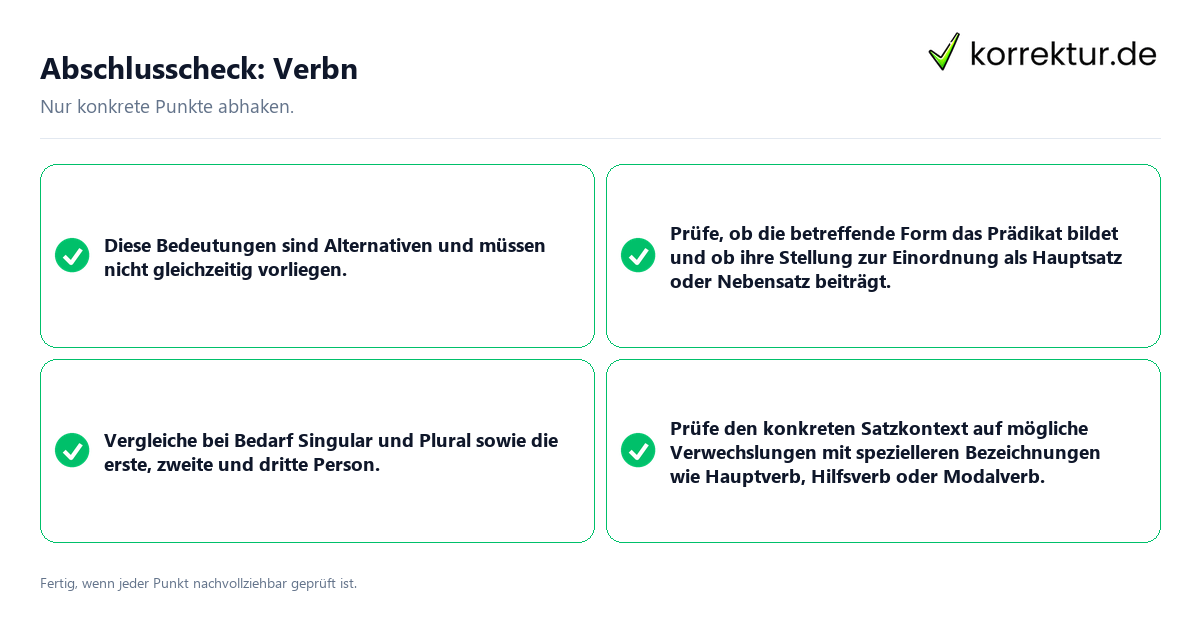 Konkreter Abschlusscheck zu Verbn