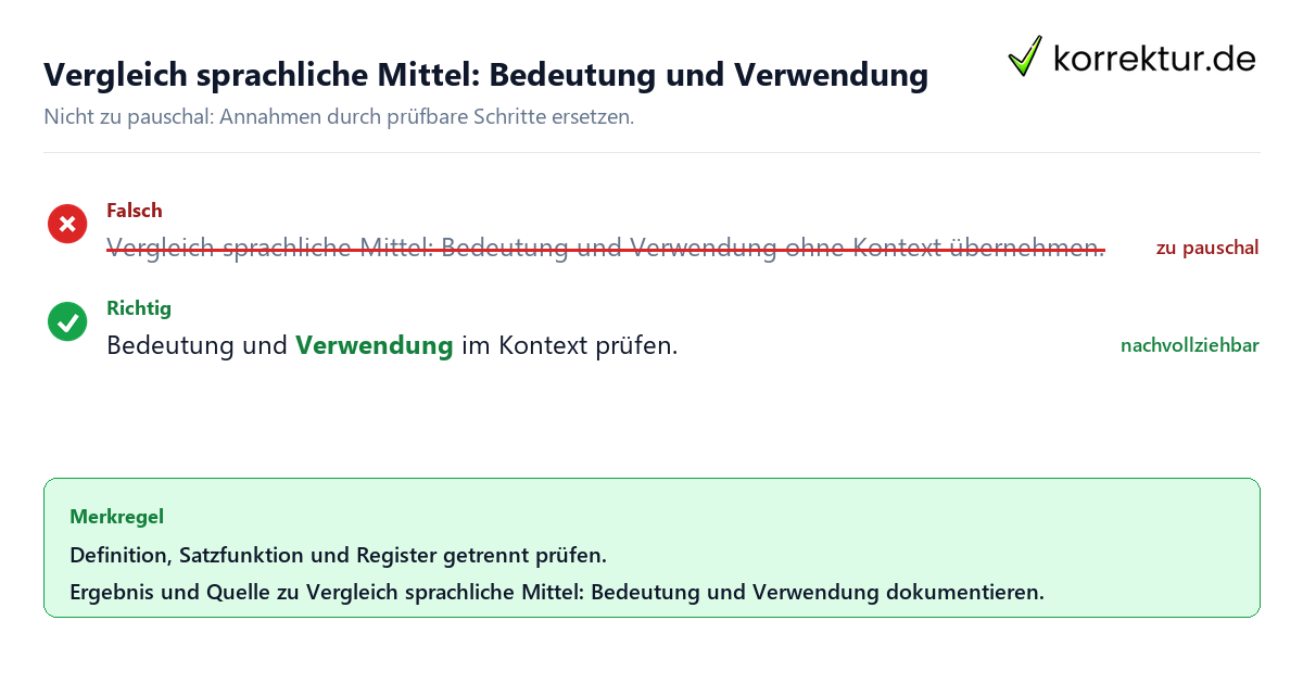 Ungeeignete und belastbare Vorgehensweise bei Vergleich sprachliche Mittel: Bedeutung und Verwendung