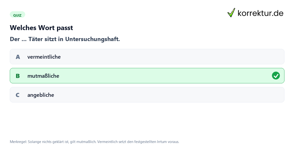 Vermeintlich Bedeutung: Quiz zur richtigen Wortwahl