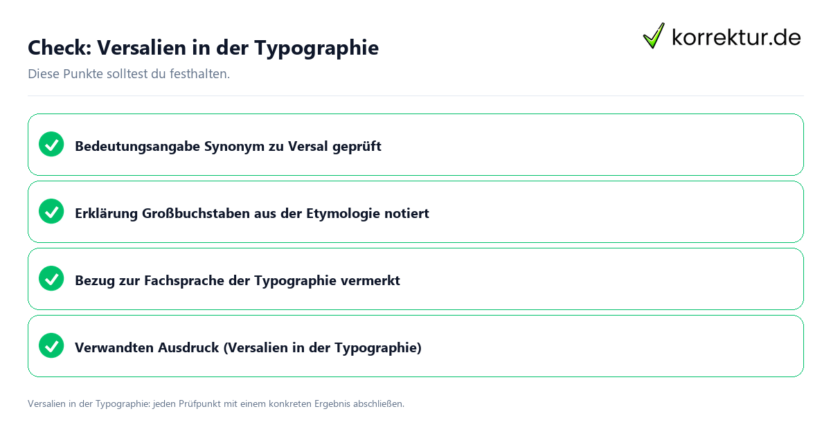 Check: Versalien in der Typographie Versalien in der Typographie mit einer themenspezifischen Checkliste