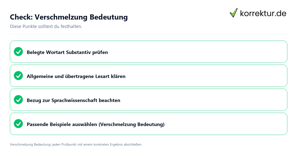 Check: Verschmelzung Bedeutung Verschmelzung Bedeutung mit einer themenspezifischen Checkliste