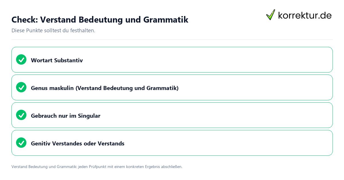 Verstand Bedeutung und Grammatik mit einer themenspezifischen Checkliste