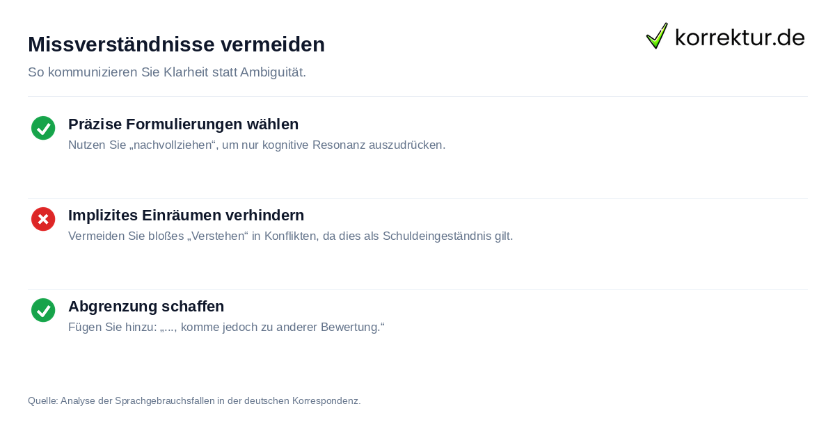 Checkliste für saubere Kommunikation beim Thema Verstehen