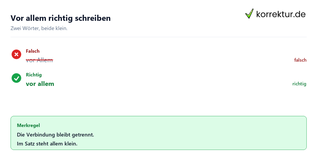 Vor allem groß oder klein: richtige Schreibweise