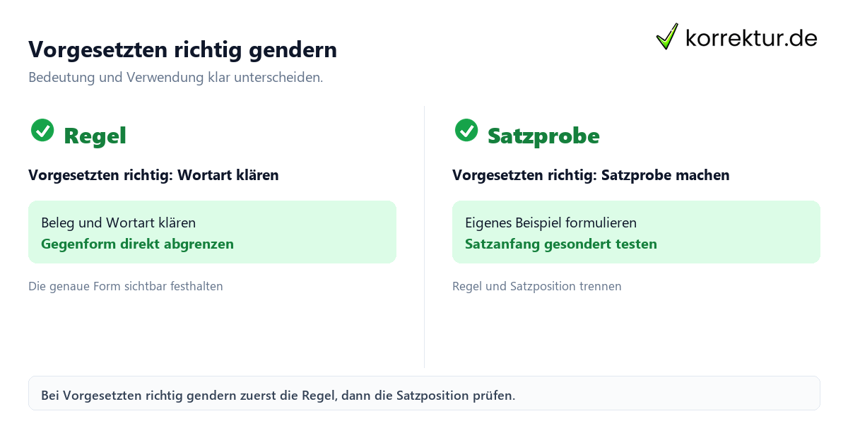 Vorgesetzten richtig gendern Vorgesetzten richtig gendern mit Bedeutung und passender Verwendung im Vergleich