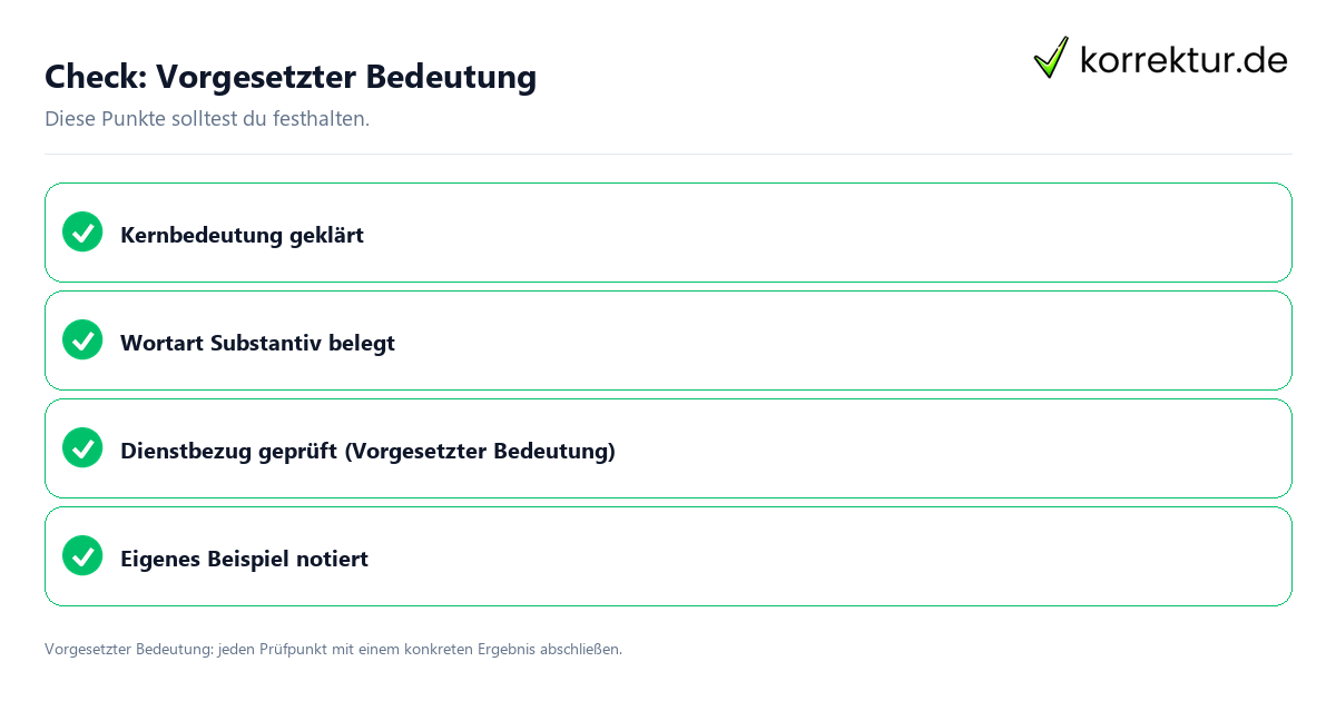 Check: Vorgesetzter Bedeutung Vorgesetzter Bedeutung mit einer themenspezifischen Checkliste