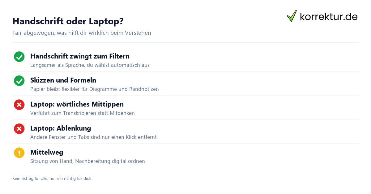 Vorlesung mitschreiben: Handschrift oder Laptop im Vergleich