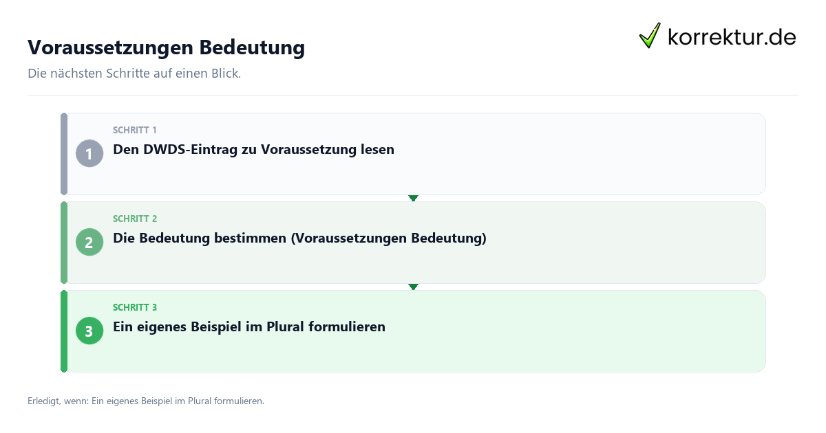 Voraussetzungen Bedeutung mit einem Ablauf aus Prüfung, Kontakt und Dokumentation