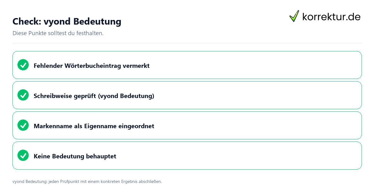 Check: vyond Bedeutung Vyond Bedeutung mit einer themenspezifischen Checkliste