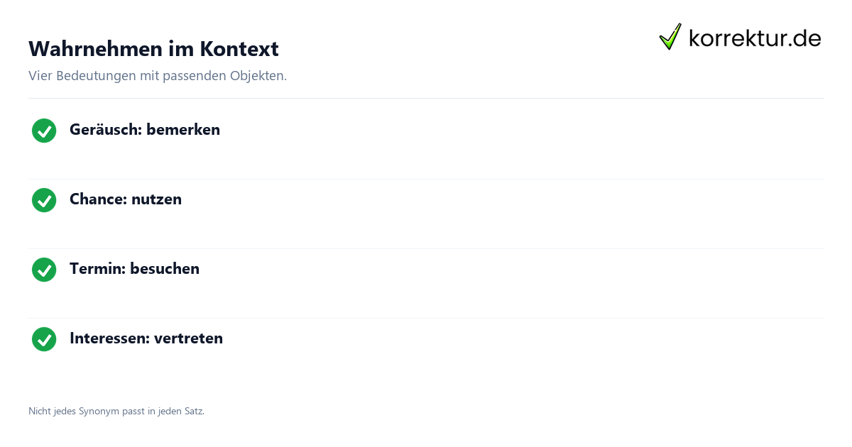Wahrnehmen im Kontext Bedeutung aus dem Objekt ableiten