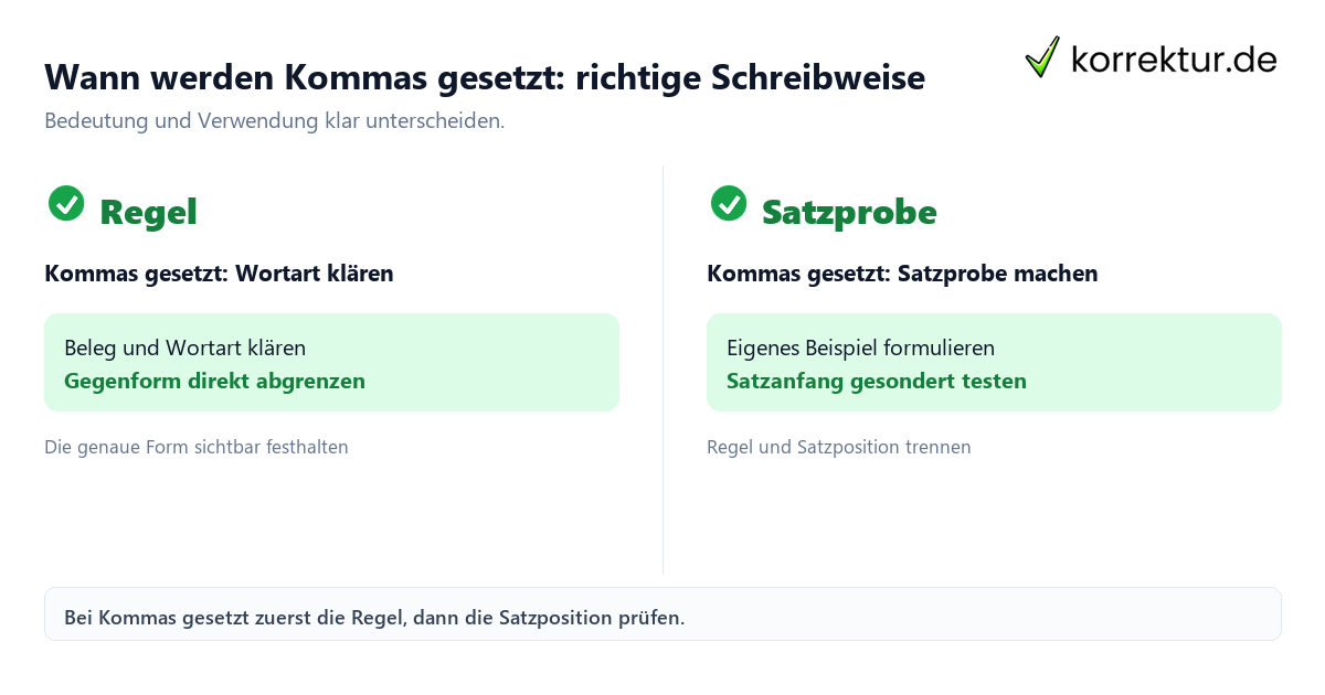 Wann werden Kommas gesetzt: richtige Schreibweise mit Bedeutung und passender Verwendung im Vergleich