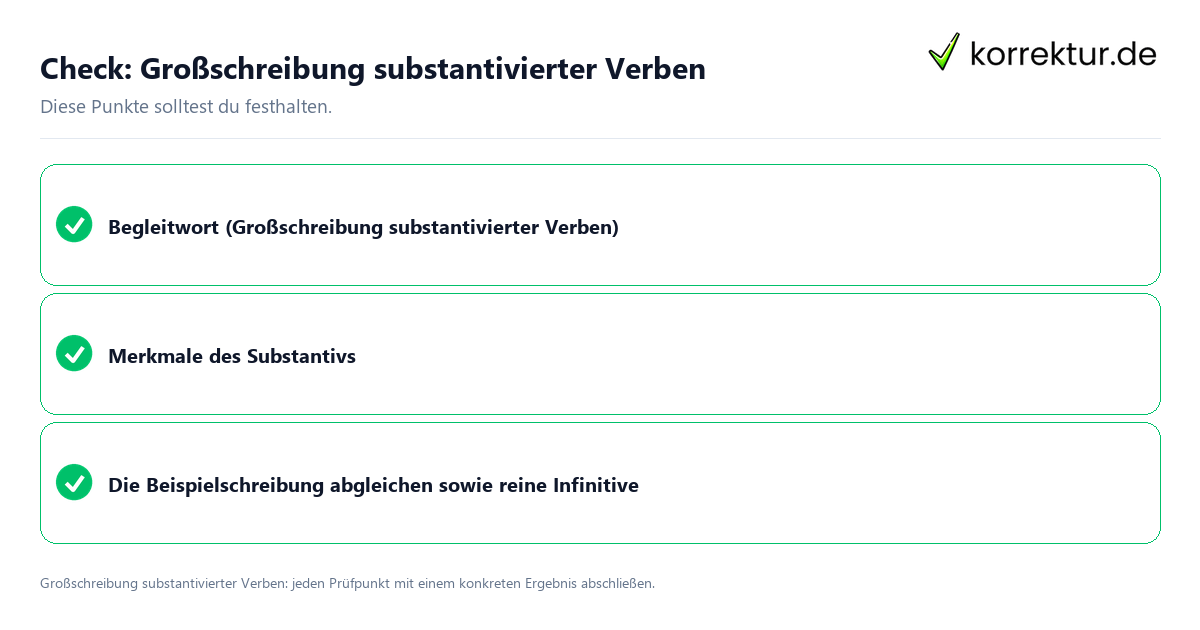 Großschreibung substantivierter Verben mit einer themenspezifischen Checkliste